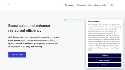 Screenshot of Restaumatic.com