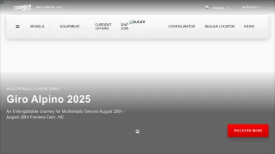 Screenshot of Ducati.com