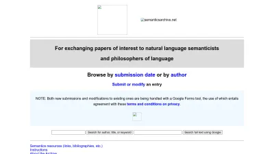 Screenshot of Semanticsarchive.net