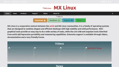 Screenshot of Mxlinux.org