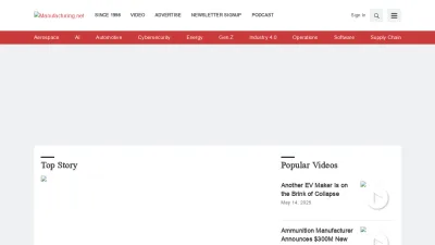 Screenshot of Manufacturing.net