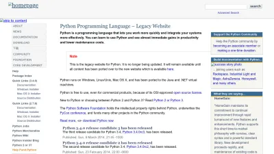 Screenshot of Legacy.python.org