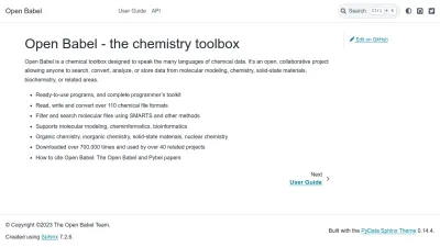 Screenshot of Openbabel.org