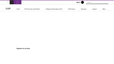 Screenshot of Clep.collegeboard.org