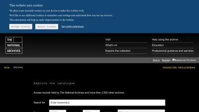 Screenshot preview of discovery.nationalarchives.gov.uk