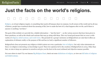 Screenshot of Religionfacts.com
