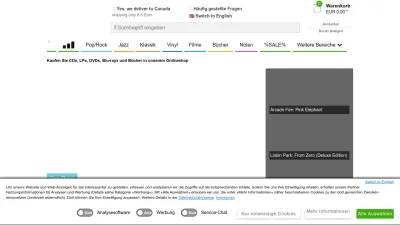 Screenshot of Jpc.de
