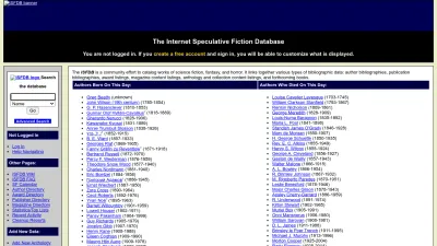 Screenshot of Isfdb.org
