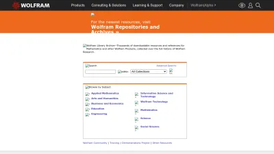 Screenshot of Library.wolfram.com