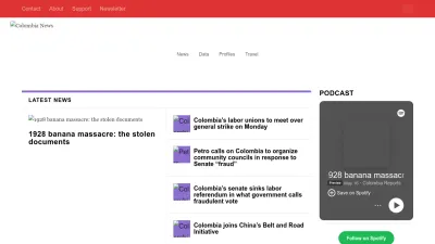 Screenshot of Colombiareports.com