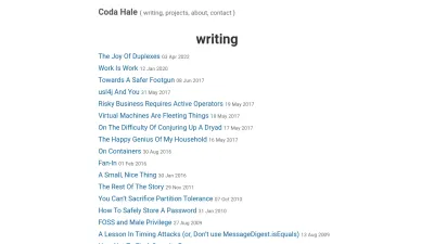 Screenshot of Codahale.com