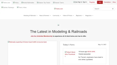 Screenshot of Trains.com