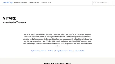 Screenshot of Mifare.net