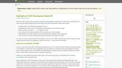 Screenshot of Lizards.opensuse.org