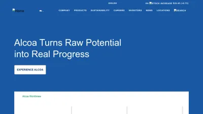 Screenshot of Alcoa.com