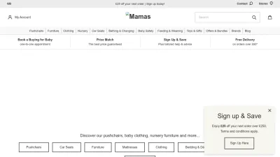 Screenshot of Mamasandpapas.com