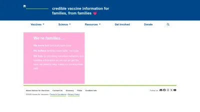 Screenshot of Voicesforvaccines.org