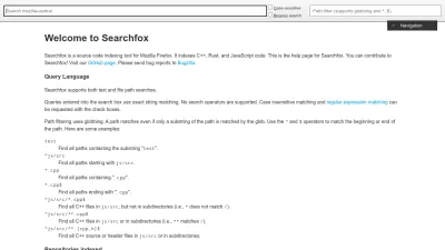 Screenshot preview of searchfox.org