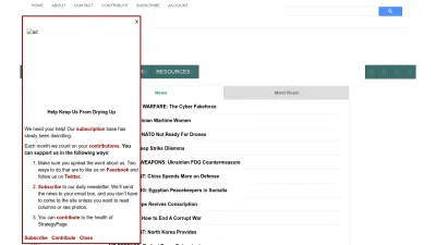Screenshot of Strategypage.com