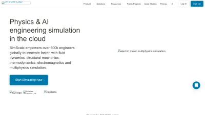 Screenshot of Simscale.com