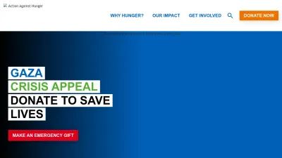 Screenshot of Actionagainsthunger.org.uk