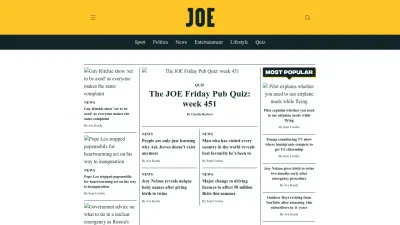Screenshot of Joe.co.uk