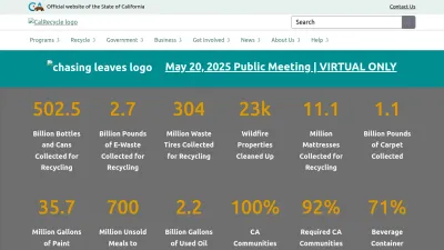 Screenshot of Calrecycle.ca.gov