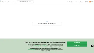 Screenshot of Greenmedinfo.com