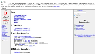 Screenshot of Digitalmars.com