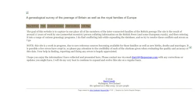 Screenshot of Thepeerage.com