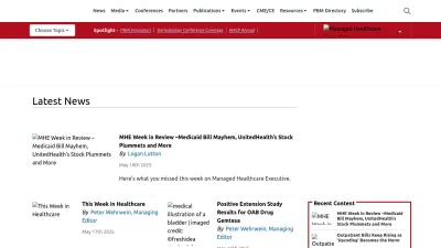 Screenshot of Managedhealthcareexecutive.com