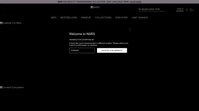 Screenshot of Narscosmetics.com