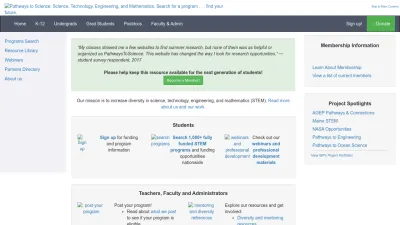 Screenshot of Pathwaystoscience.org