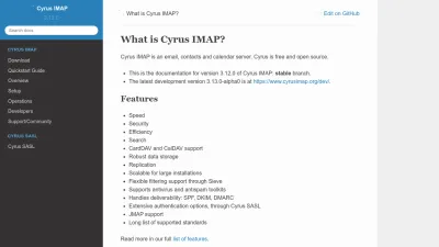 Screenshot of Cyrusimap.org
