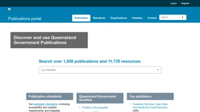 Screenshot of Publications.qld.gov.au