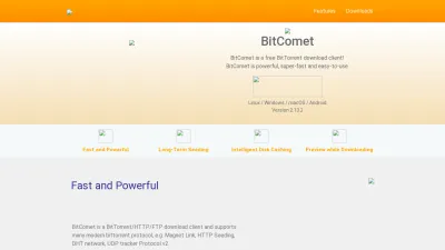 Screenshot of Bitcomet.com