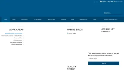 Screenshot of Ospar.org