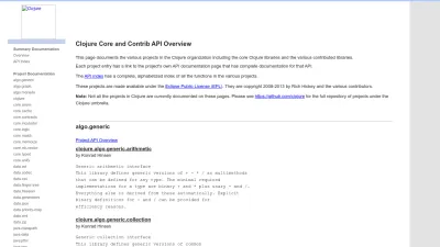 Screenshot of Clojure.github.io