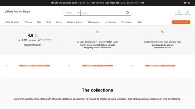Screenshot preview of parisfashionshops.com