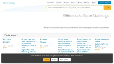 Screenshot of Scoreexchange.com