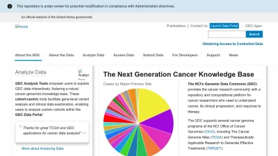 Screenshot of Gdc.cancer.gov