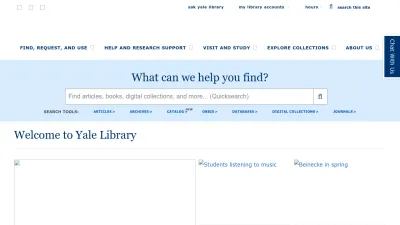 Screenshot of Library.yale.edu