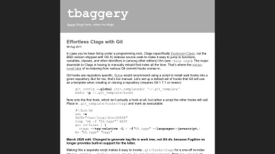 Screenshot preview of tbaggery.com