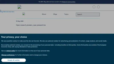 Screenshot of Blogs.biomedcentral.com