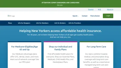 Screenshot of Healthfirst.org