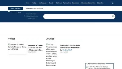 Screenshot of Onclive.com