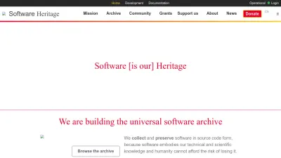 Screenshot of Softwareheritage.org