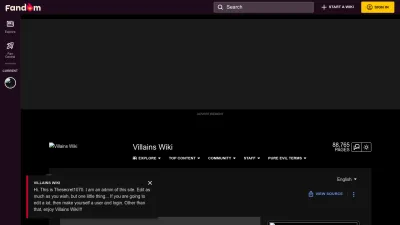 Screenshot preview of villains.fandom.com