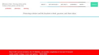 Screenshot of Scholarsatrisk.org