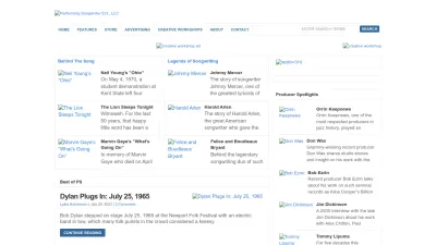 Screenshot of Performingsongwriter.com